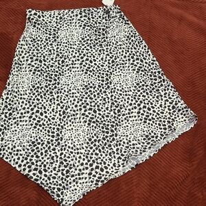 Black and White Animal Print Skirt